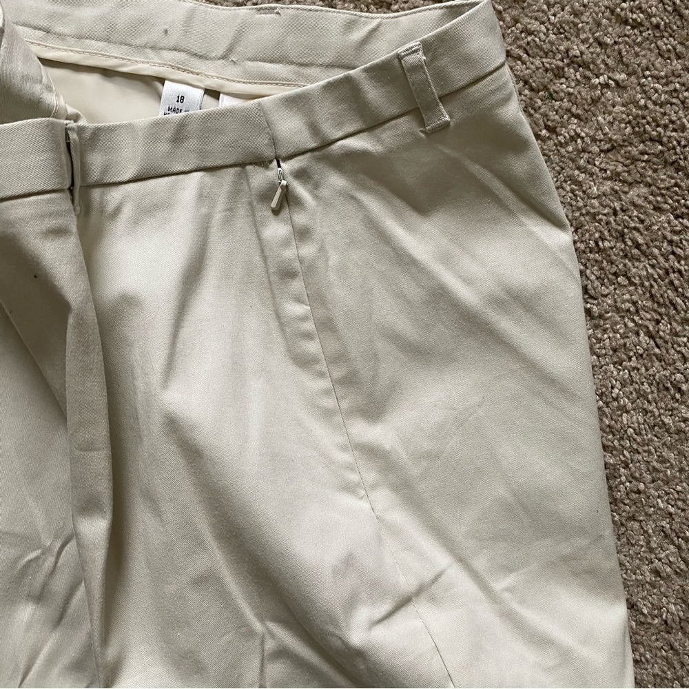 VTG ~ 1990s ~ Talbots ~ Beige Linen Pants ~ Ankle Length ~ Summer ~ Size 18 - Picture 4 of 5